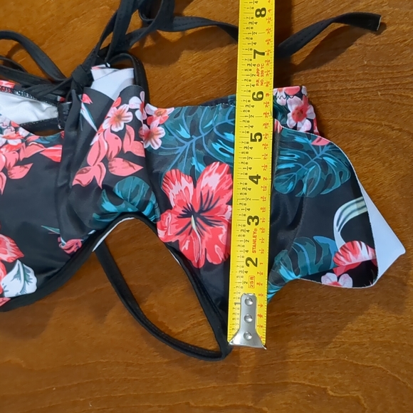 donated -🌺 Floral Print Bikini Set Black Medium - Picture 7 of 12